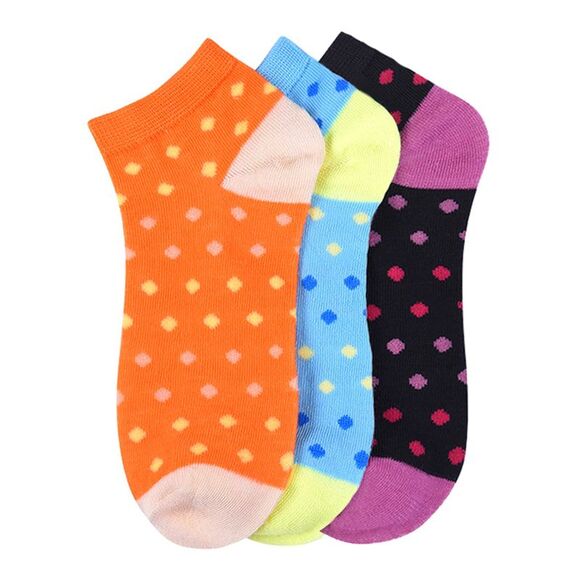 Colorful Polka Dot Print 3-Pack Ankle Socks - Picture 3 of 3